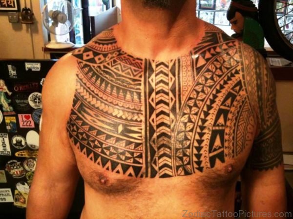Aztec Chest Tattoo Design
