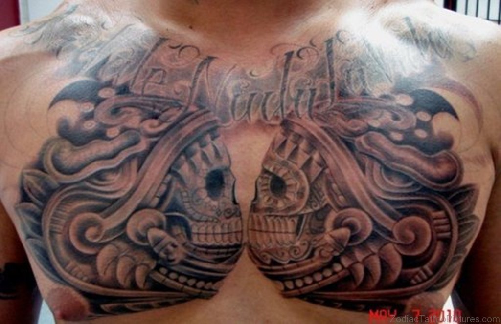 aztec chest tattoos designs