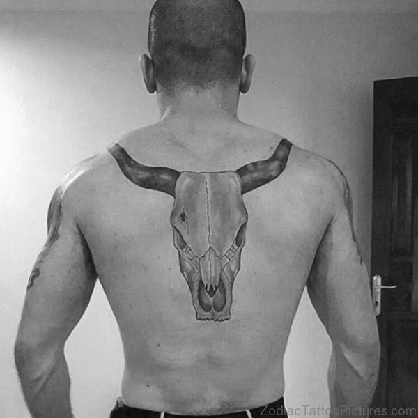 Back Men Bull Skull Tattoo Designs
