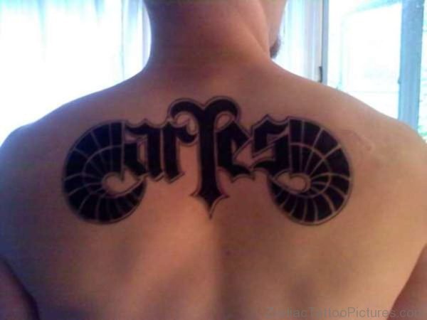 Back Shoulder Aries Tattoo