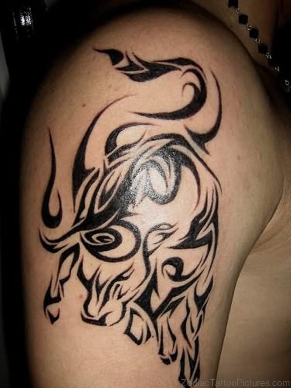 Balck Ink Taurus Tattoo