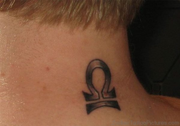 Beautiful Libra Tattoo On Neck