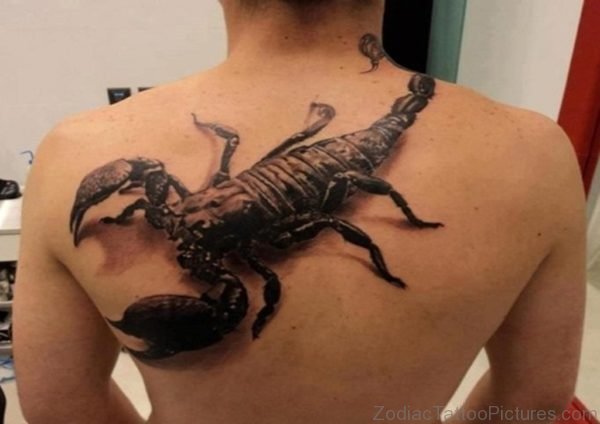 Black And Grey 3D Scorpion Tattoo
