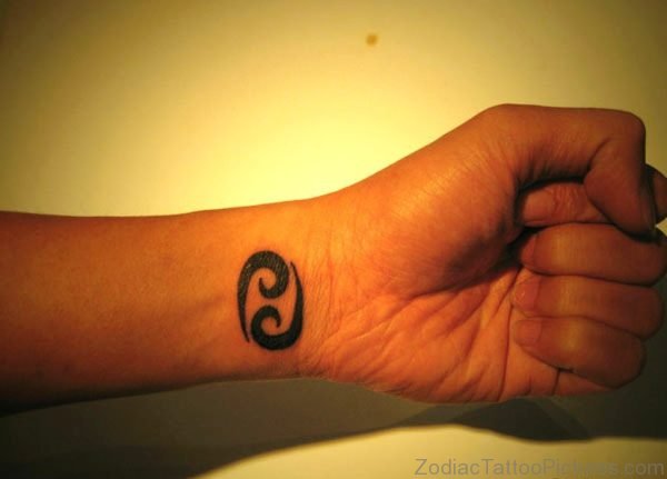 Black Cancer Zodiac Tattoos On Wrist