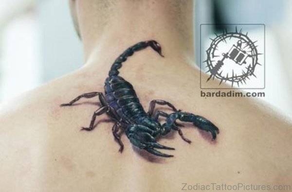 Black Ink 3D Scorpion Tattoo