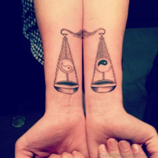 Black Libra Scales Tattoo