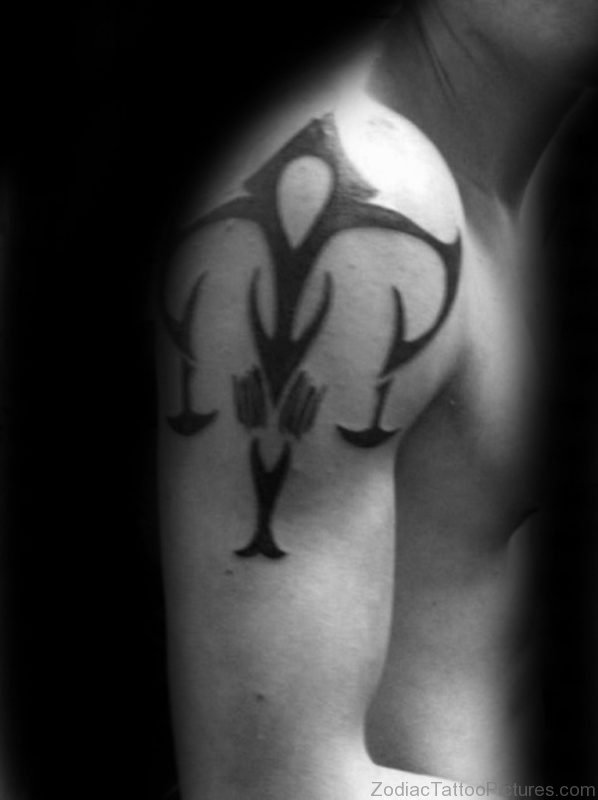 Black Libra Zodiac Tattoo