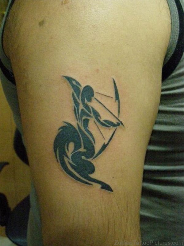 Black Sagittarius Tattoo 