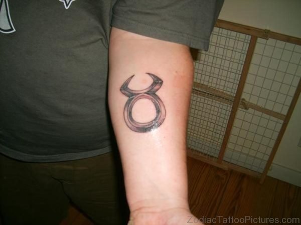 Black Taurus Symbol Tattoo