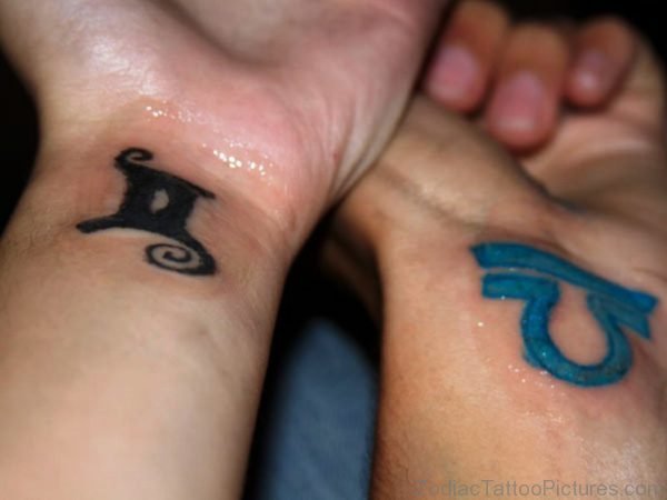 Blue Libra Wrist Tattoo 