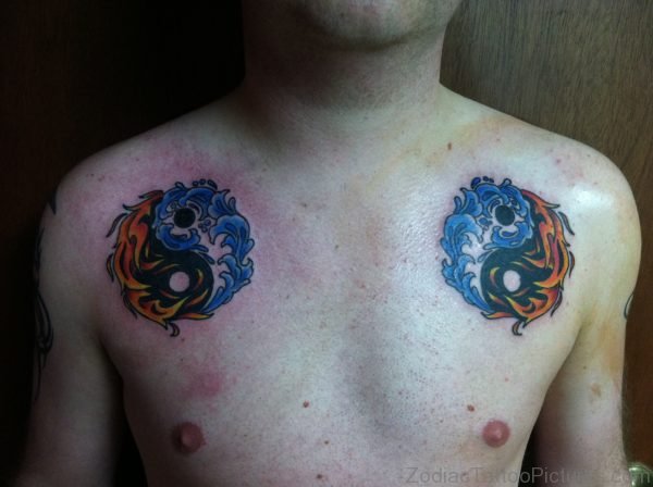 Blue Yin Yang Tattoo Design 