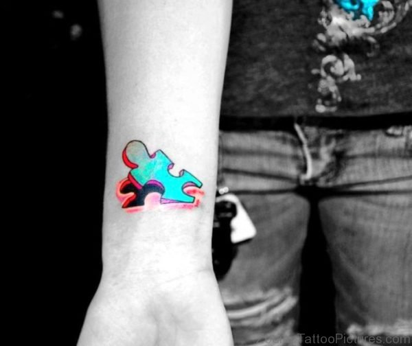 Brilliant 3D Autism Tattoo On Wrist