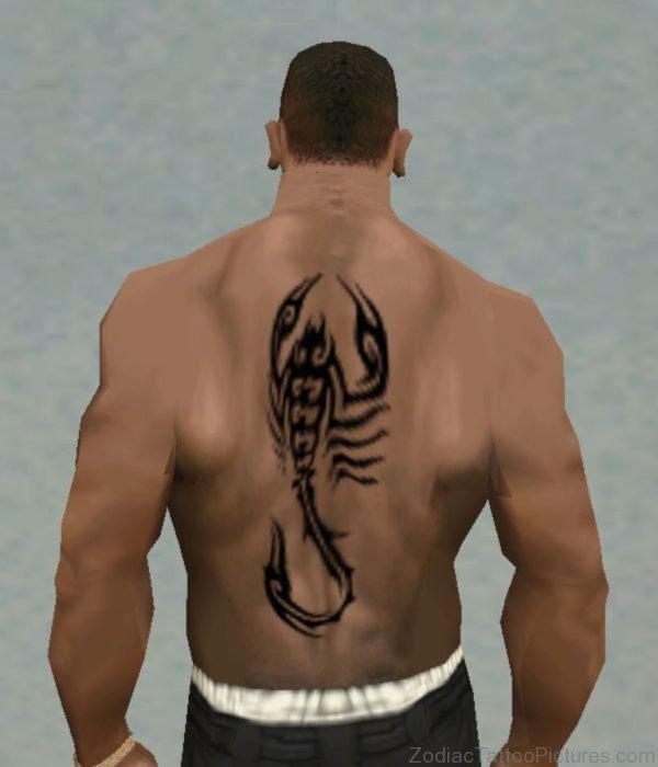Brilliant Scorpion Tattoo On Man Back