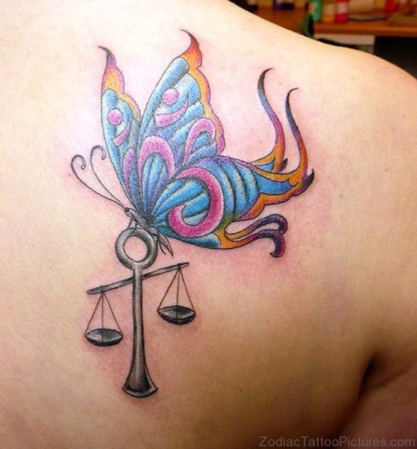 Butterfly And Libra Tattoo
