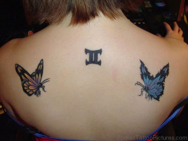 Butterfly Gemini Tattoo Design