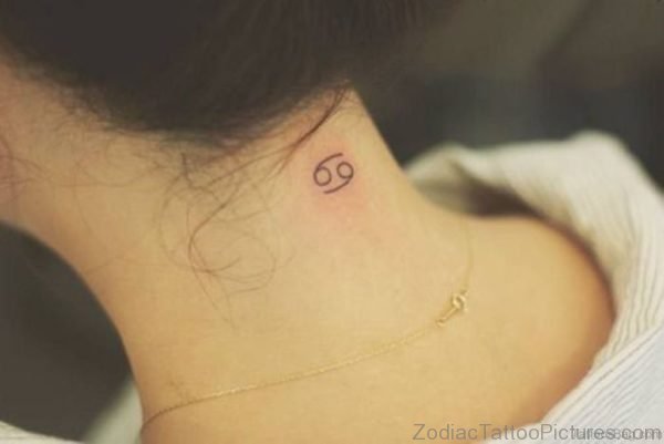 Cancer Zodiac Tattoo Design On Nape