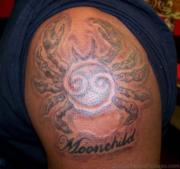 CancerZodiac Tattoo On Shoulder