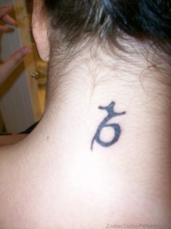 Capricorn Nape Tattoo For Girls