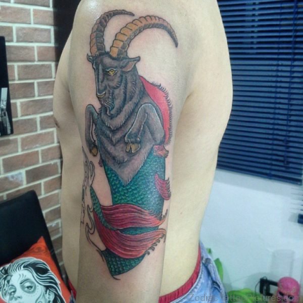 Capricorn Tattoo On Shoulder