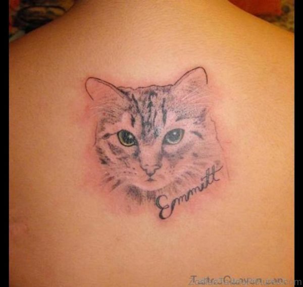 Cat Tattoo On Back