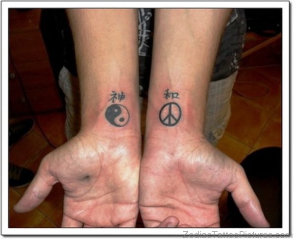 Chinese Yin Yang Tattoo On Wrist 