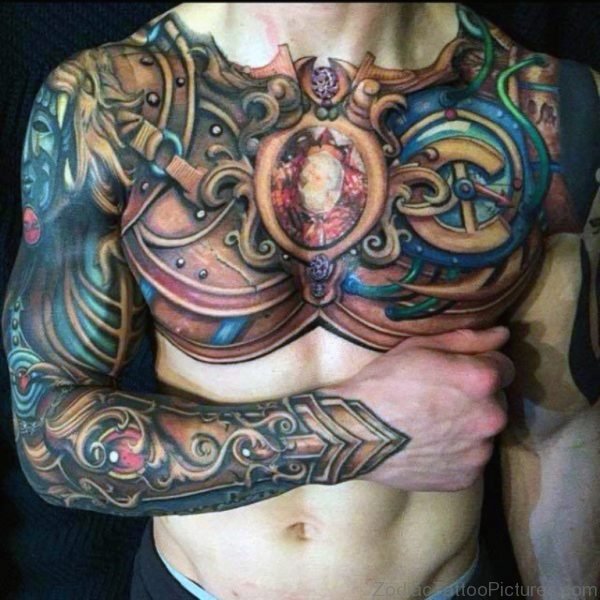 Colored Armour Tattoo