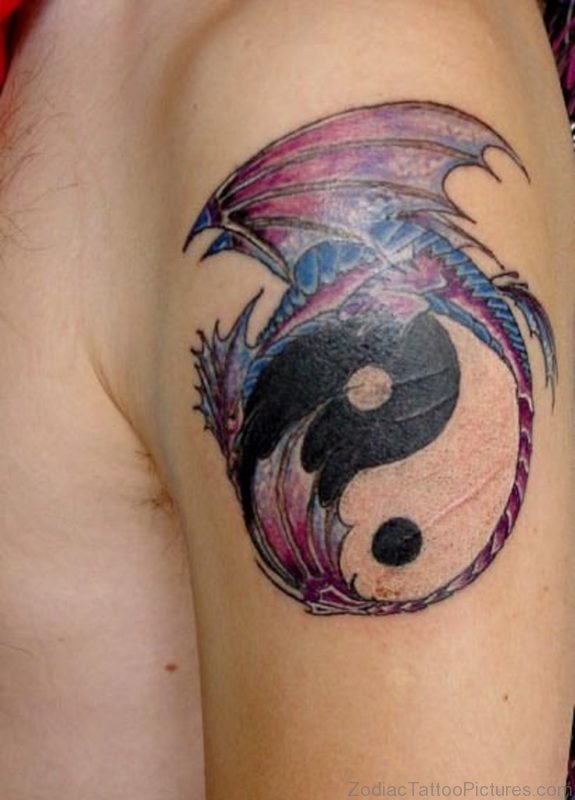 Colored Yin Yang Tattoo 