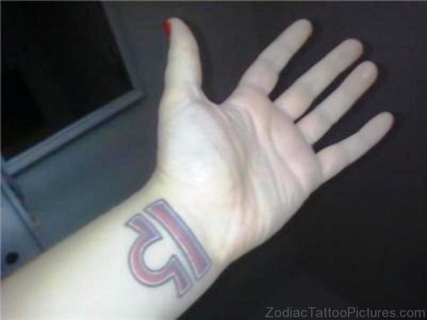 Colorful Libra Tattoo On Wrist 