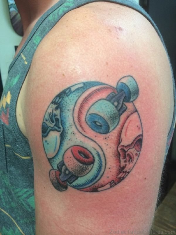 Colorful Yin Yang Tattoo 