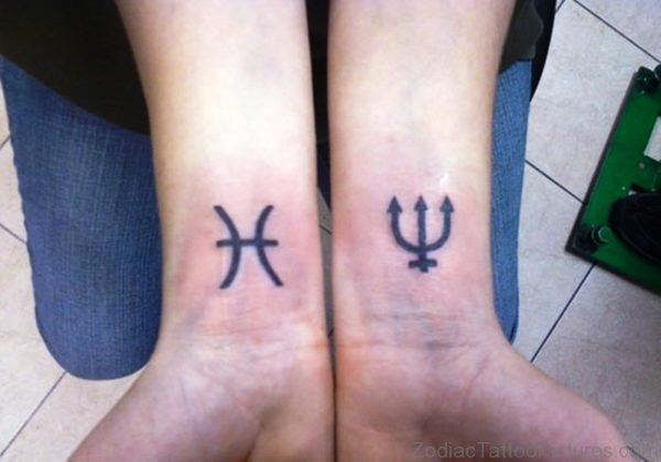 Cool Pisces Wrist Tattoo 