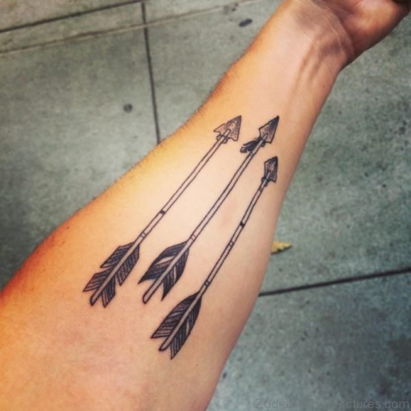 Cool Tiny Black Arrow Tattoo On Wrist