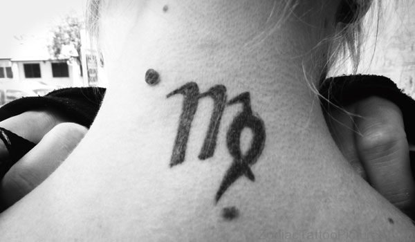 Cool Virgo Tattoo On Neck