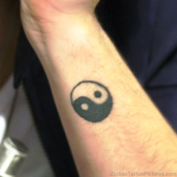 Cute Yang Tattoo On Wrist 