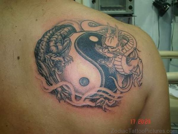 Dragon Yin Yang Shoulder Tattoo 