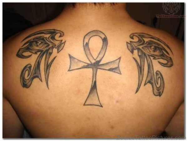 Egyptian Ankh Tattoo On Back