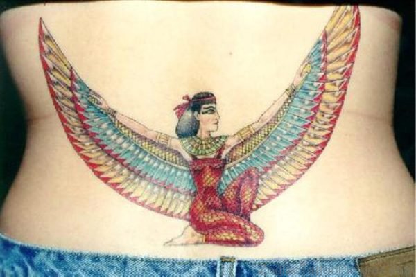 Egyptian Queen Tattoo On Lower Back