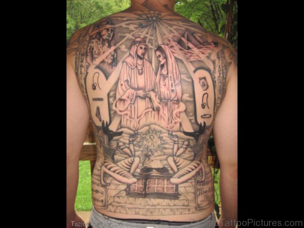 Egyptian Tattoo On Back Image