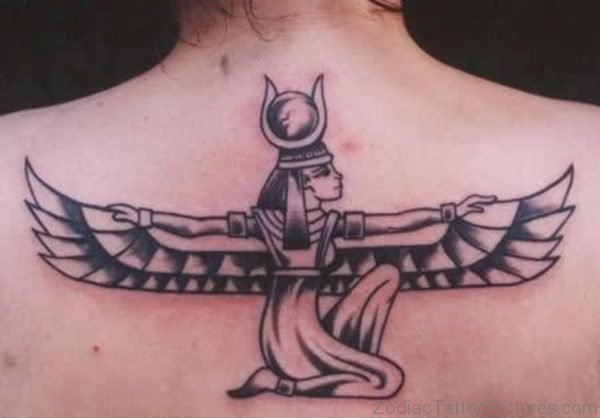 Egyptian Tattoo On Upper Back