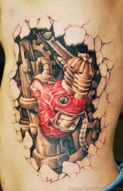 Elegant Biomechanical Tattoo