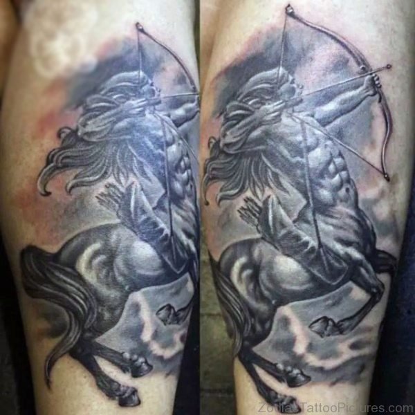 Elegant Sagittarius Tattoo On Shoulder 