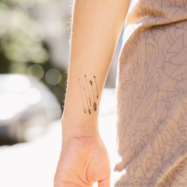 Elegant Sagittarius Tattoo On Wrist