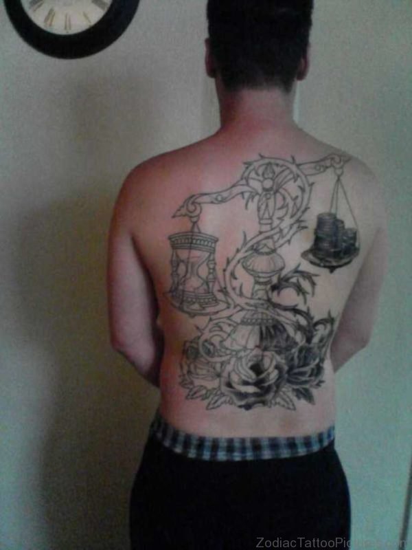 Fabulous Libra Tattoo On Back