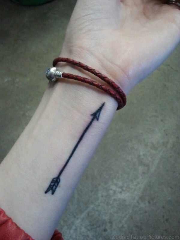 Fancy Sagittarius Tattoo On Wrist