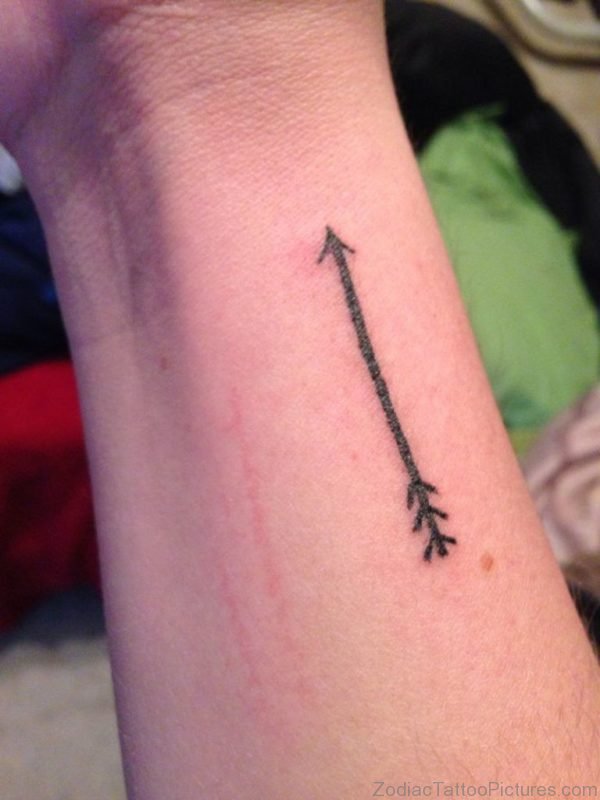 Fine Sagittarius Tattoo On Wrist