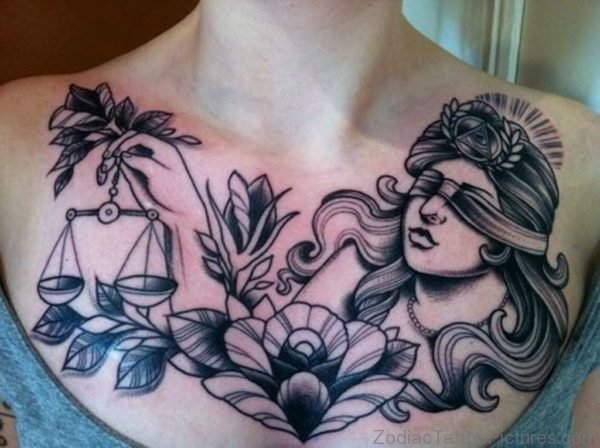 Flower And Libra Tattoo