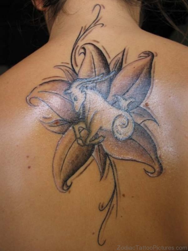 Flower And Taurus Tattoo