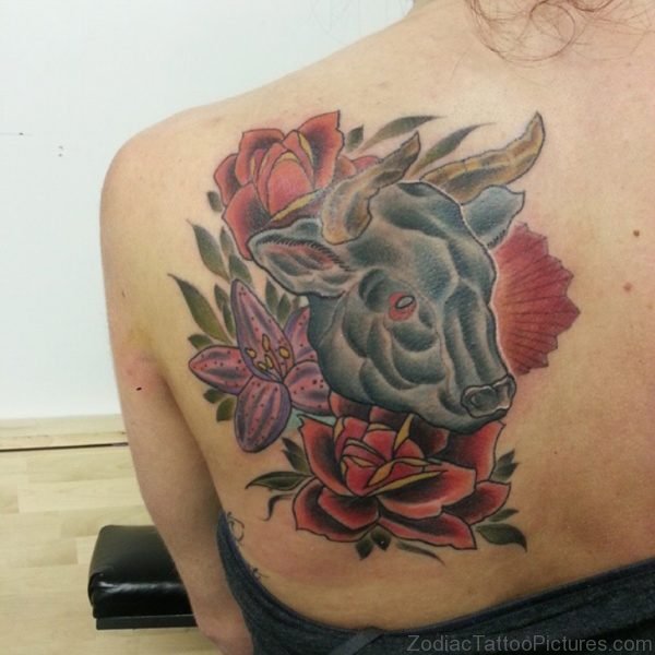 Flower And Tautus Tattoo