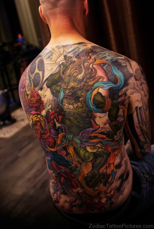 Full Back Aries Tattoo