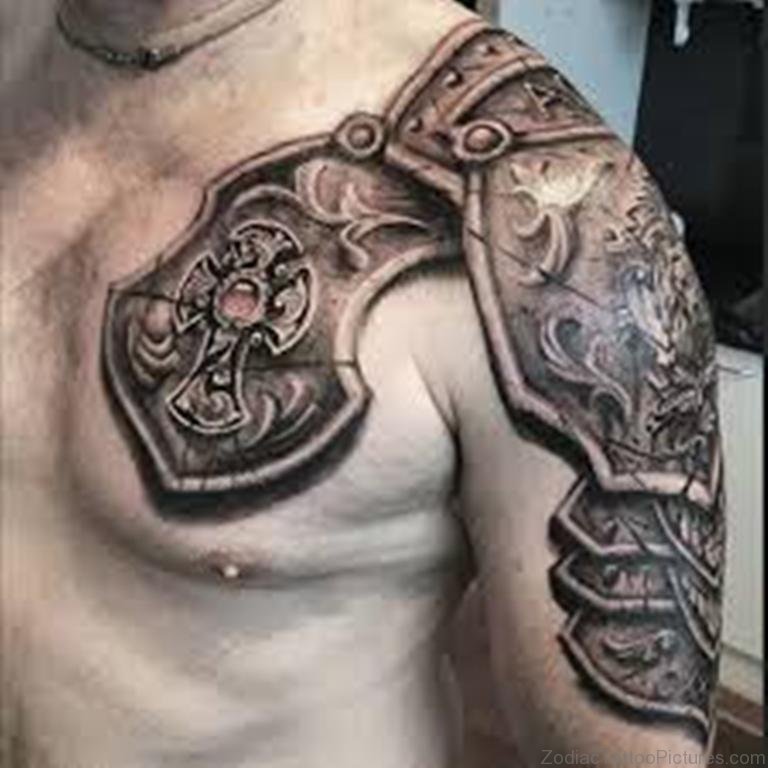 55 Zodiac Armour Tattoos On Chest