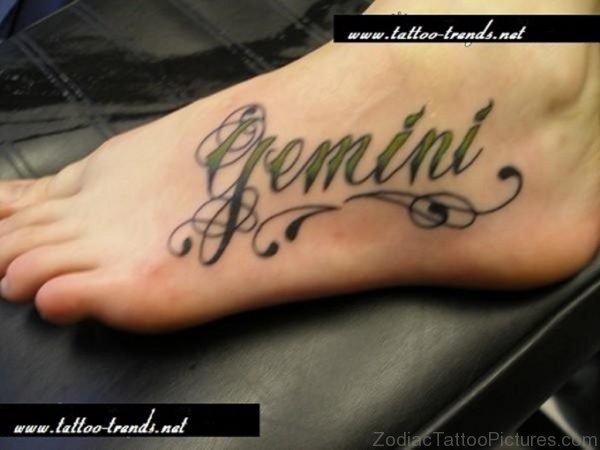 Gemini Tattoo On Foot